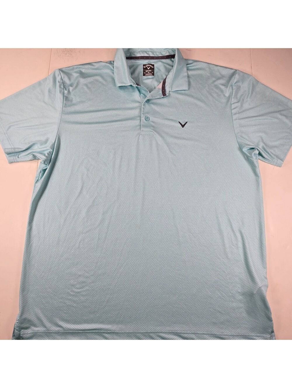 Callaway Opti Dri Golf Polo Shirt Performance Stretch Blue Geometric Men's XL